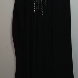 Black Strapless Embellished Maxi Dress